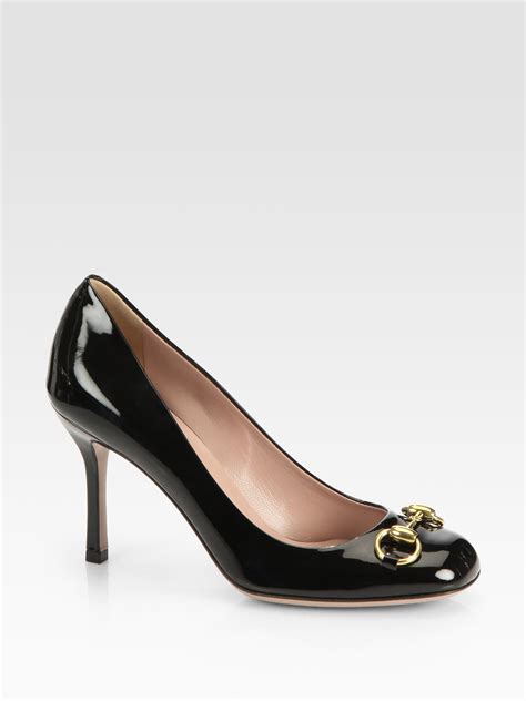 Women's Horsebit pump in black patent leather